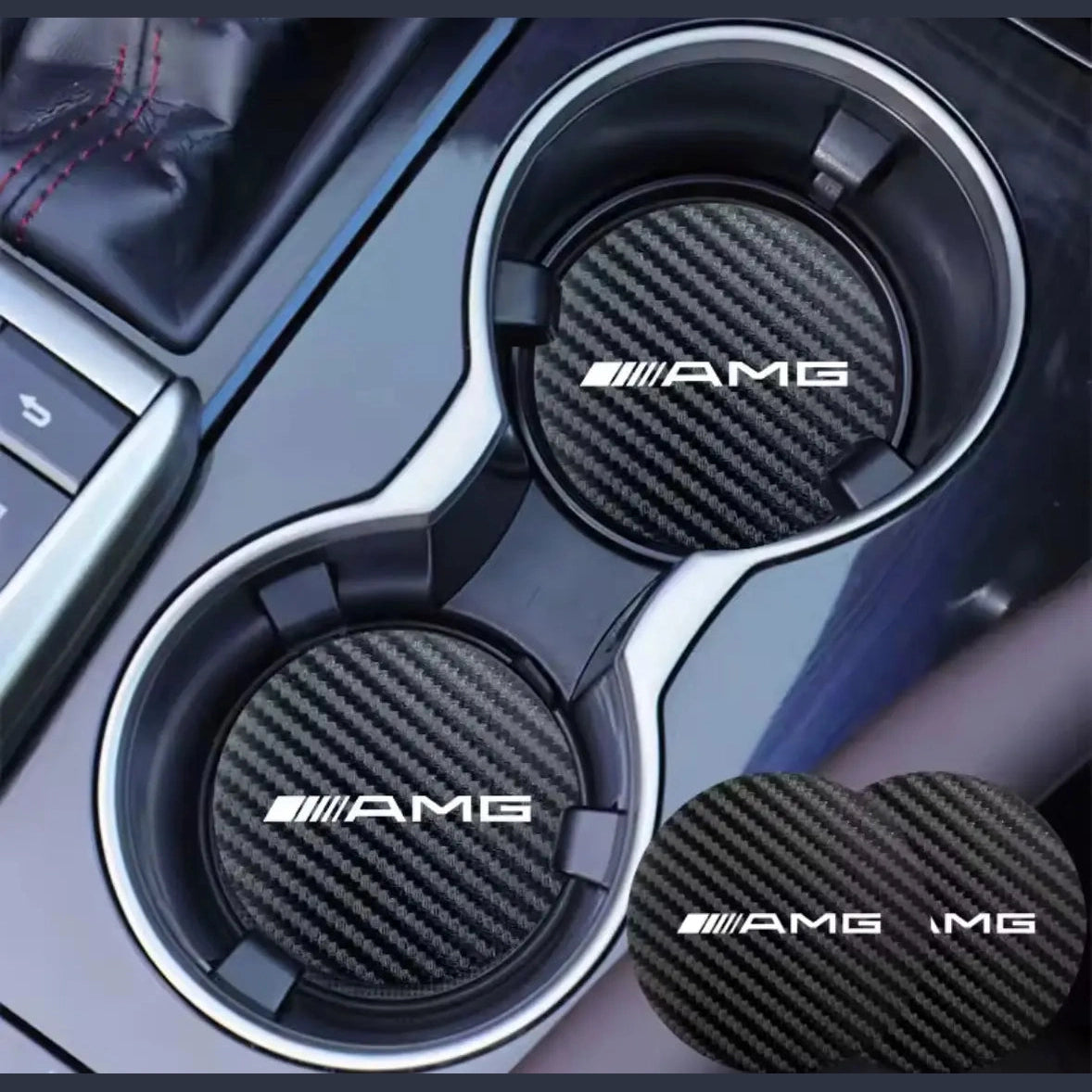 Protectores de Portavasos Mercedes AMG Pack de 2