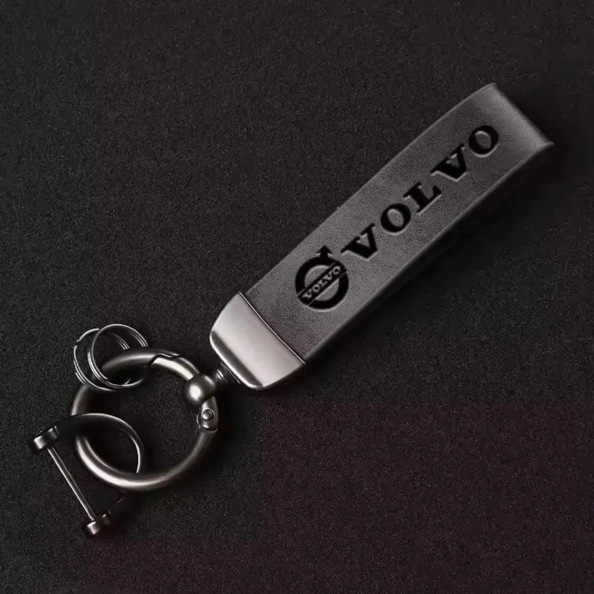 Llavero Volvo Cuero Logotipo Premium
