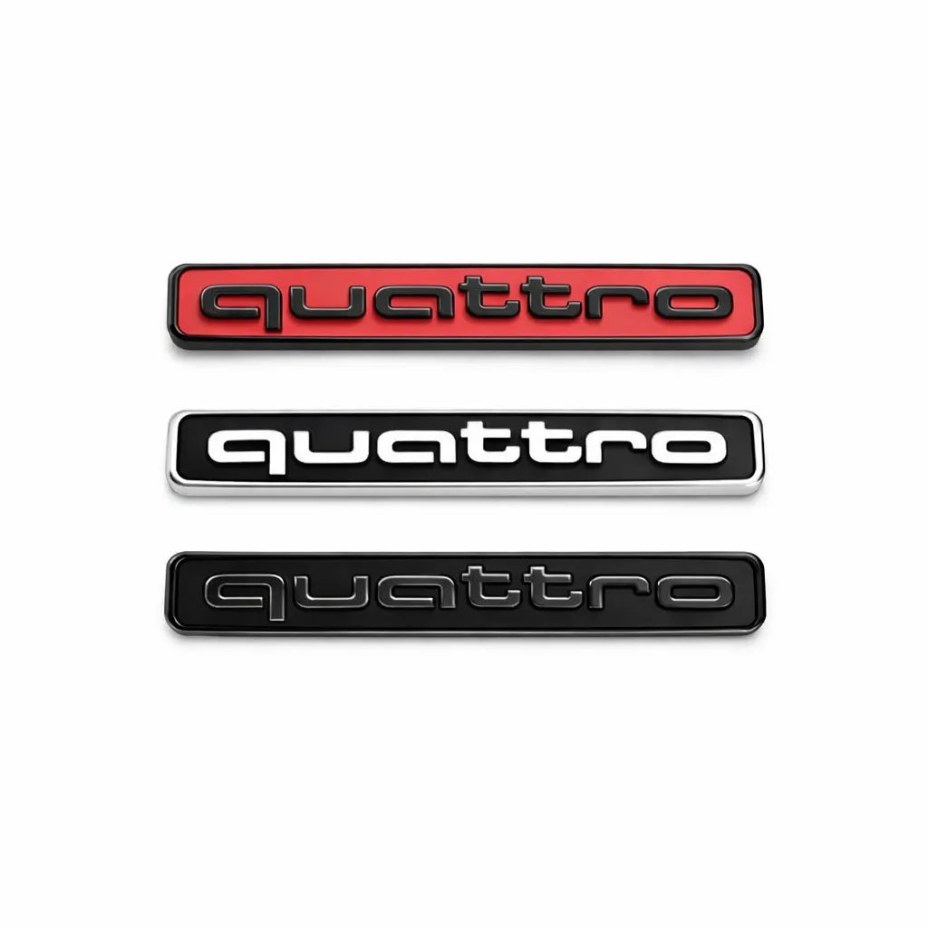 audi quattro emblem röd silver svart
