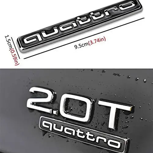 Audi Quattro Emblem Röd Svart Silver 
