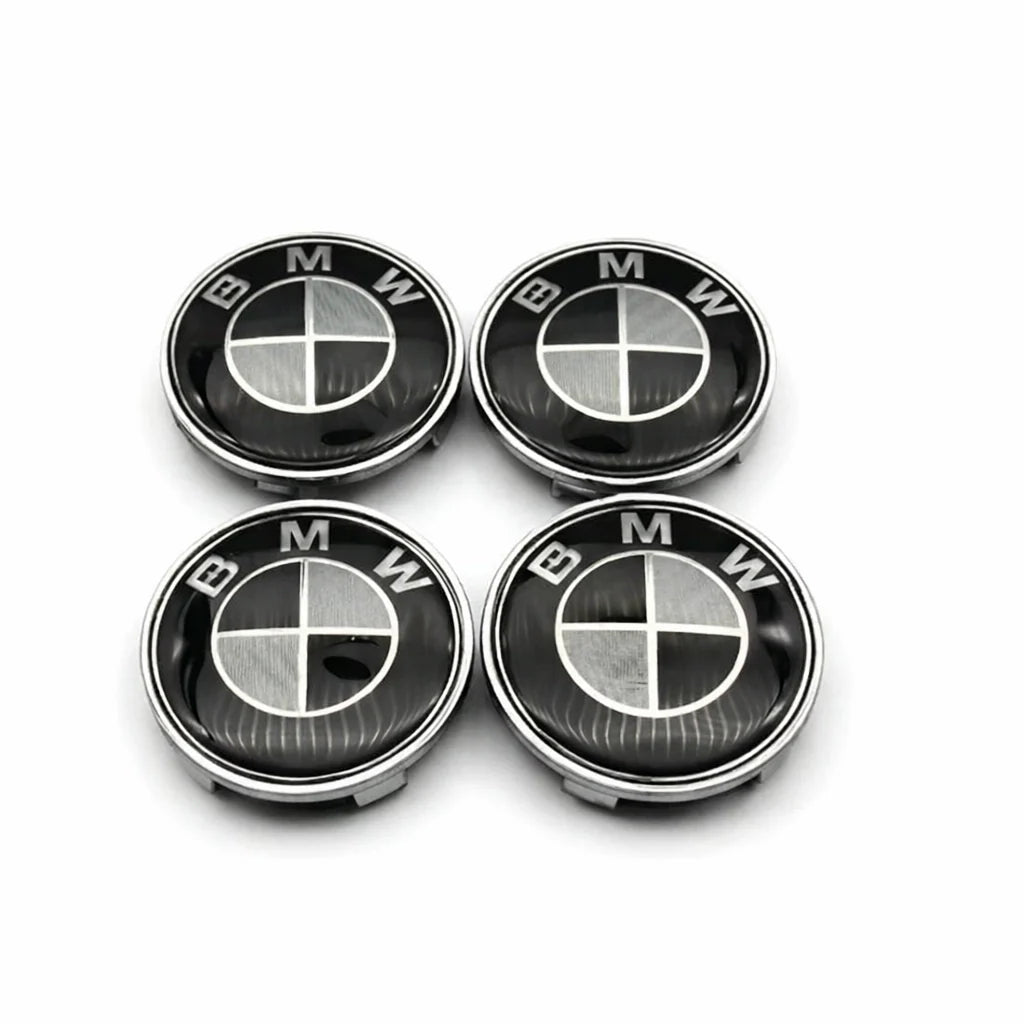BMW Centrumkåpor Kolfiber Svart/vit 68mm