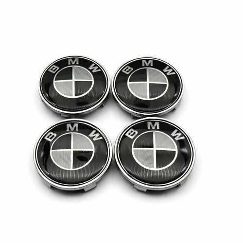 BMW Centrumkåpor Kolfiber Svart/vit 68mm