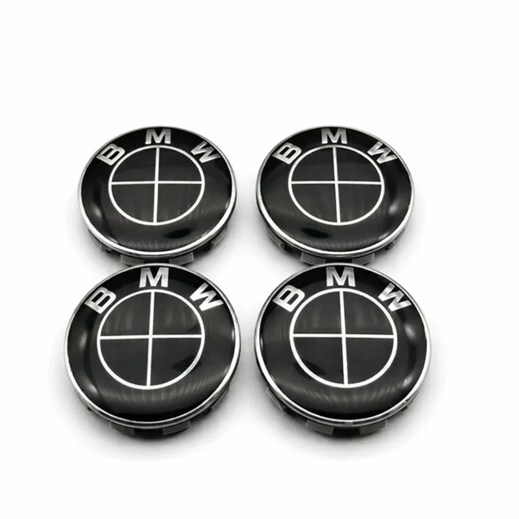 BMW Centrumkåpor Svarta 68mm 4-Pack