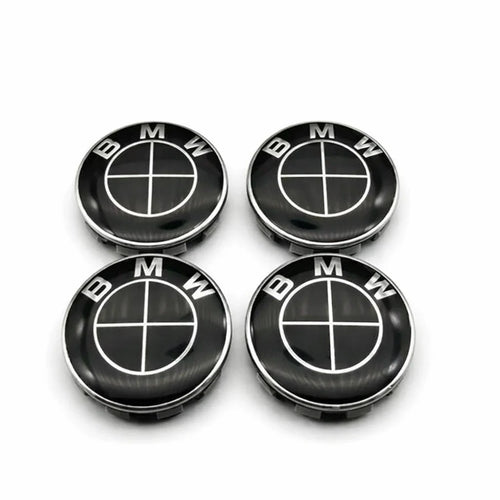 BMW Centrumkåpor Svarta 68mm 4-Pack