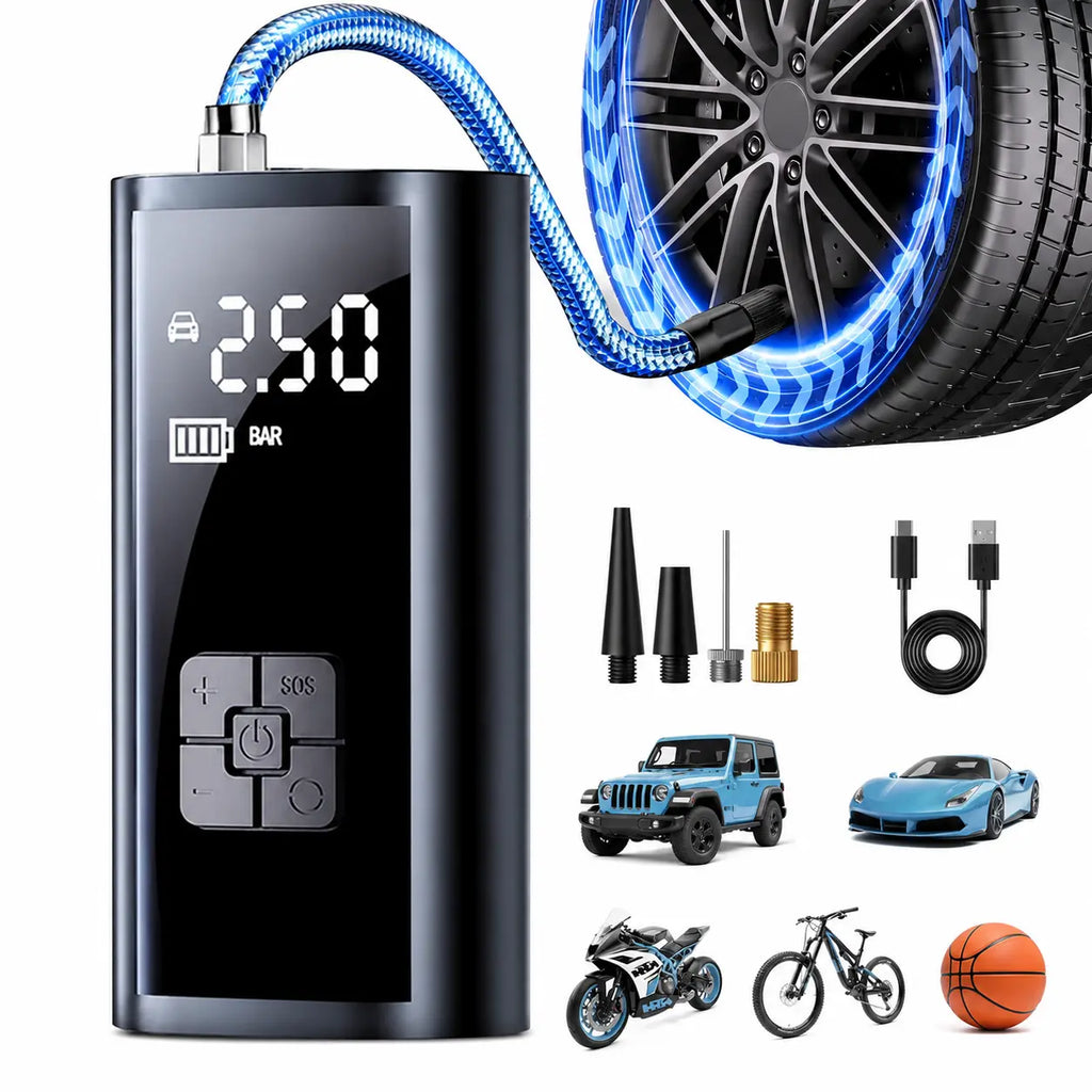 Compresor de Aire Inalámbrico con Pantalla LED Digital