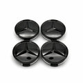 Mercedes Centrumkåpor Blanksvarta 4-Pack