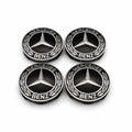 Mercedes Centrumkåpor Svarta 4-Pack