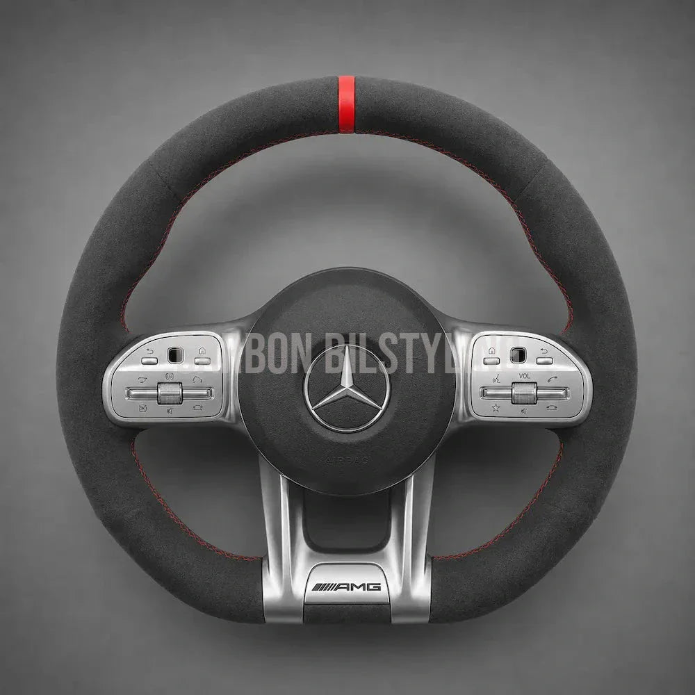 Mercedes Rattklädsel Mocka Alcantara Röd