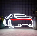 Neon Skylt LED Sport Car Vit Garage/Verkstad