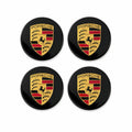 Porsche Centrumkåpor Svarta 4-Pack
